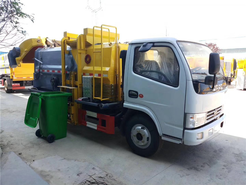 國六東風多利卡垃圾車液壓系統控制提升機上升+下降+自卸作業