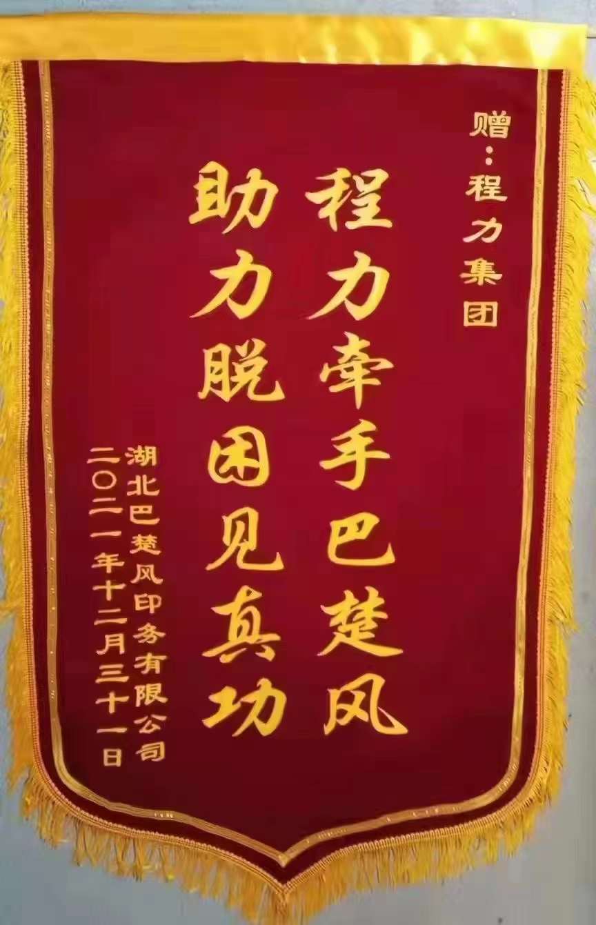 程力集團精準扶貧收獲“五聯(lián)五幫精準扶貧”感謝信和錦旗